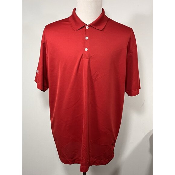 Nike Golf DriFIT Polo XL Red Moisture Wicking Performance Shirt Bach Embroidered - Picture 1 of 16
